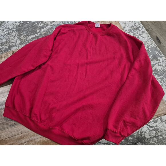 Port & Company Essential Fleece Sweatshirt 3XL Beautiful Red Long Sleeve Unisex - Picture 4 of 4